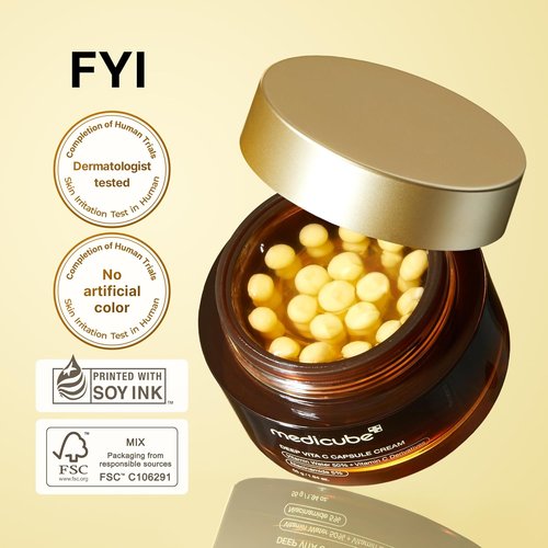 Medicube Capsule Cream - Deep Vitamin C Liposome Capsules for Radiant, Firm Skin | Hydrating Glow Gel | 1.94 oz