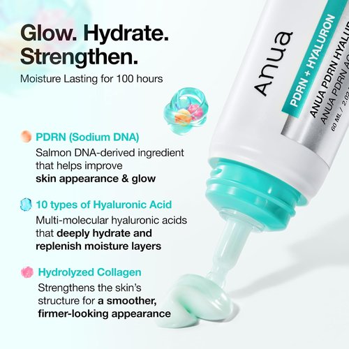 Anua PDRN Hyaluronic Acid 100 Moisturizing Cream - Lightweight, Non-Greasy Hydration for Glass Skin | 2.02 fl oz