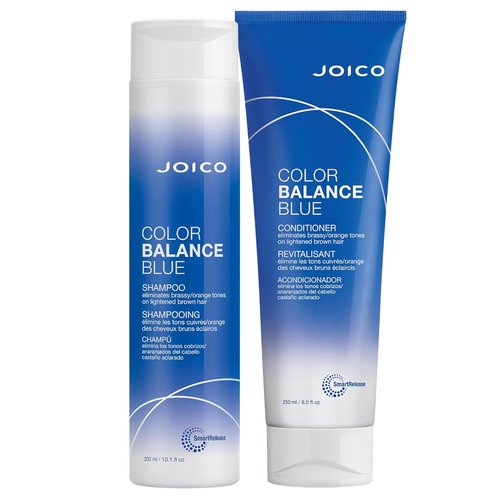 Joico Color Balance Blue Shampoo & Conditioner - Eliminate Brassy Tones | Boost Color Vibrancy | Protect Hair with Rosehip Oil & Green Tea Extract
