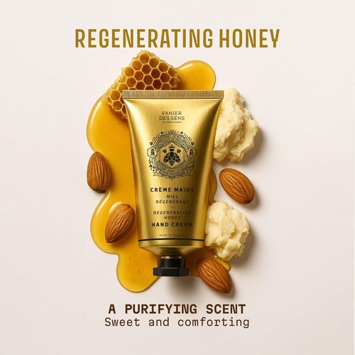Panier des Sens Honey Hand Cream - Nourishing Shea Butter for Dry Hands | 97% Natural, 2.5 fl oz