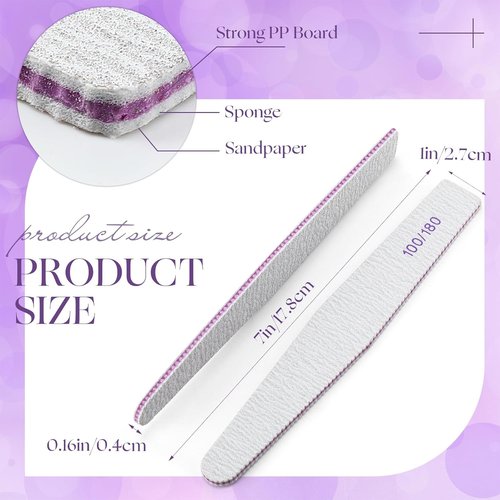 Minatee Nail Files - 150 Pcs Double-Sided Emery Boards for Professional Manicure | 100/180 Grit