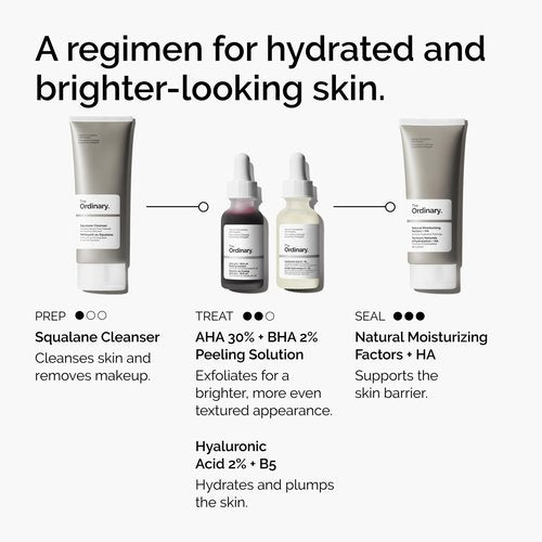 The Ordinary AHA 30% + BHA 2% Peeling Solution, Advanced Exfoliating Peel for Brighter Skin, 1 Fl Oz
