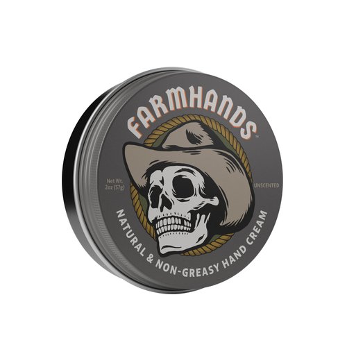 Farmhands Natural & Non-Greasy Hand Cream for Dry, Cracked Hands - No Added Fragrance, Fast-Absorbing with Clean & Organic Ingredients, Non-GMO - Repairing Skincare - Whipped - 2oz Tin