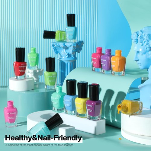 Morovan 15 Bright Color 0.27oz Air Quick Dry Nail Polish Gift Set for Women