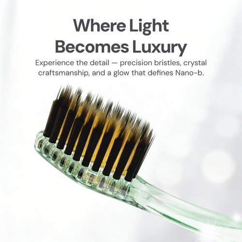 Nano-b Manual Toothbrush for Adults with Sensitive Gums, Soft/Medium Bristles, Travel Case