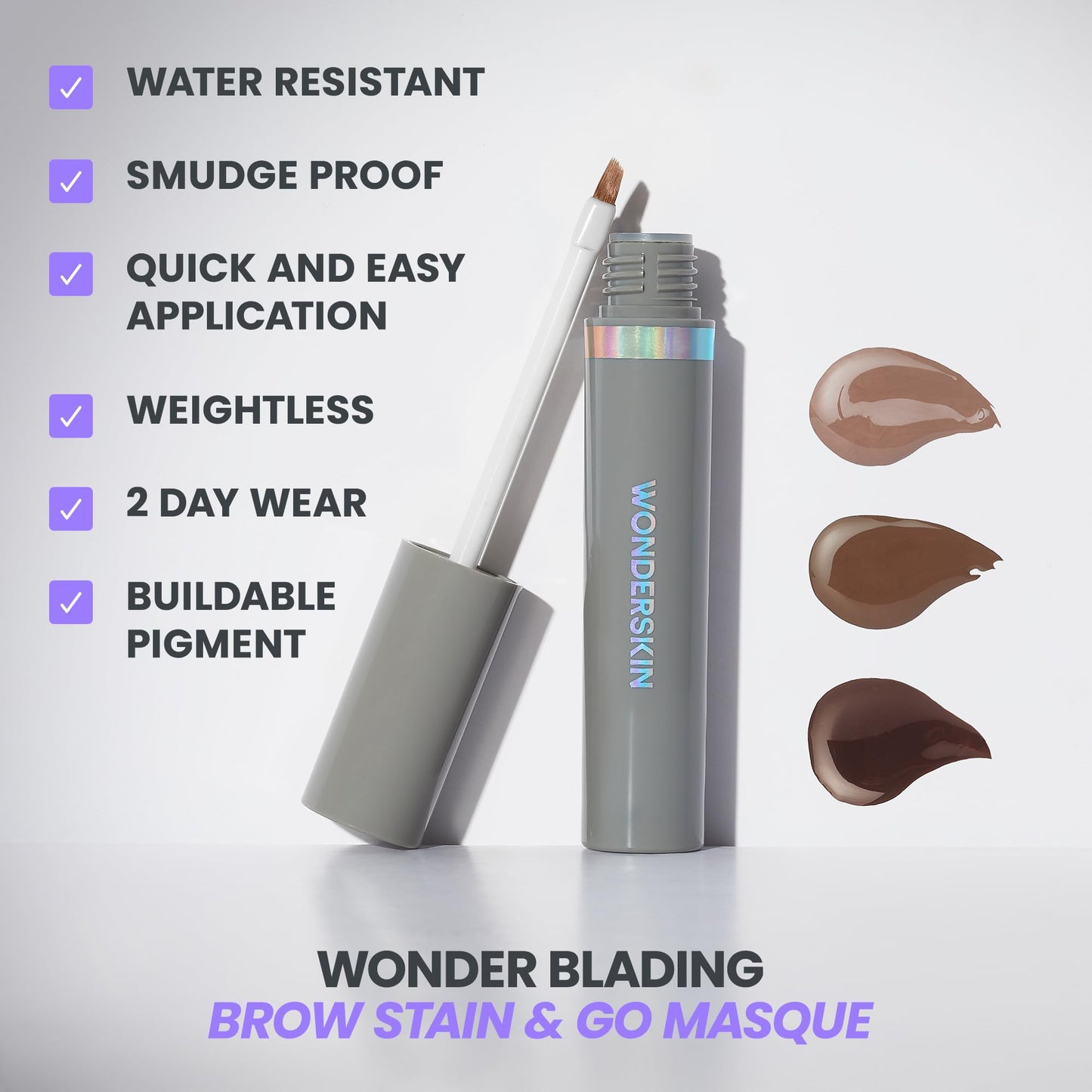 Wonderskin Wonder Blading Brow Stain & Go Masque - Long Lasting Eye Brow Tint, Transfer Proof and Smudge Proof Eyebrow Tint Stain (Blonde)