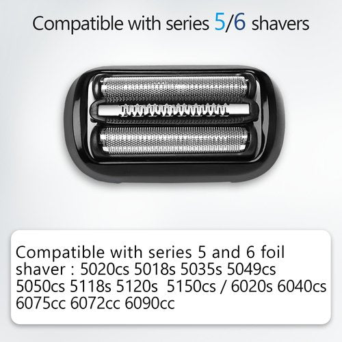 Braun Series 5 & 6 Replacement Foil Shaver Head - Compatible with 5020cs, 5018s, 5035s | 2 Count