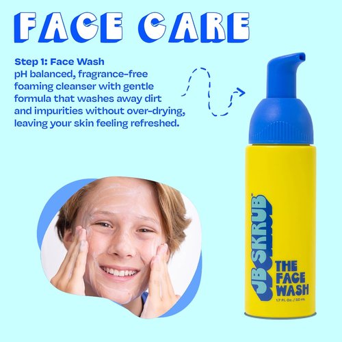 JB SKRUB Junior Travel Trio | Complete Skin Care Set for Kids & Teens - Hydrating Body Wash, Refreshing Spray & Gentle Face Wash