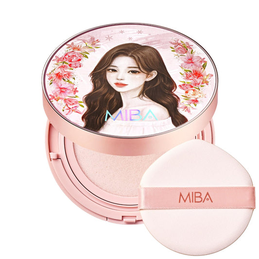 MIBA Ion Calcium Foundation Double Cushion Glow 25 g / 0.88 oz Big Cushion SEASON 3. Long Lasting Cover Effect. Moisture glow. Skin tightening relief. Smooth adhesion. (Lovely #21 Rosy Ivory)