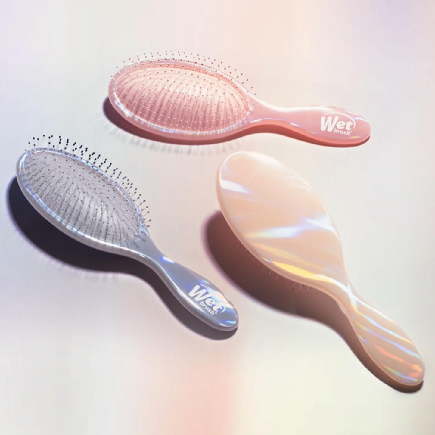 Wet Brush Original Detangler Hair Brush - Cream Iridescence Icon | Ultra-Soft IntelliFlex Bristles for All Hair Types