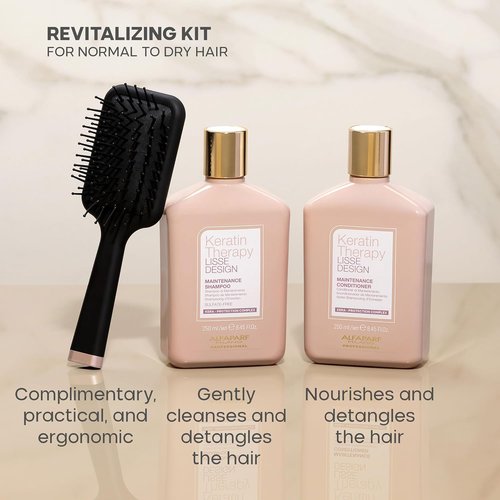 Alfaparf Milano Keratin Therapy Revitalizing Shampoo & Conditioner Set - Smoothing Formula for Damaged Hair - Adds Shine & Softness