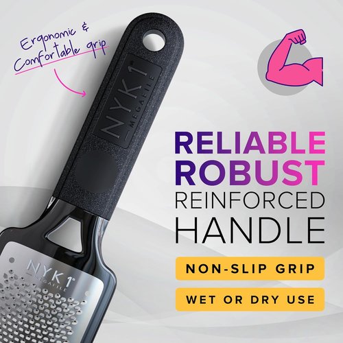 NYK1 Megafile Foot Callus Remover - Rustproof XL Size with Skin Catcher for Wet & Dry Use