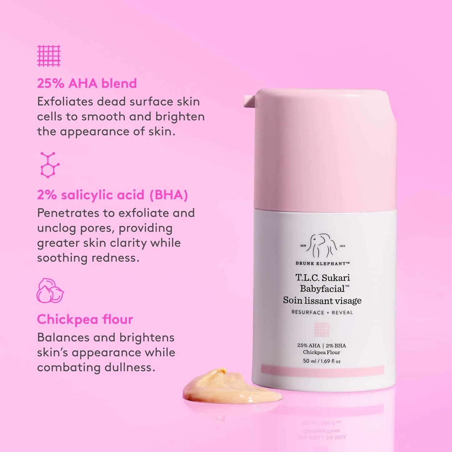 Drunk Elephant T.L.C. Sukari Babyfacial - Exfoliating Face Mask for Radiant Skin - 1 oz | Cruelty-Free & Dermatologist-Tested