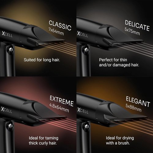 GAMMA+ XCell Ultra-Lightweight Hair Dryer - Digital Motor & Ionic Technology | Whisper Quiet, 12 Heat/Speeds