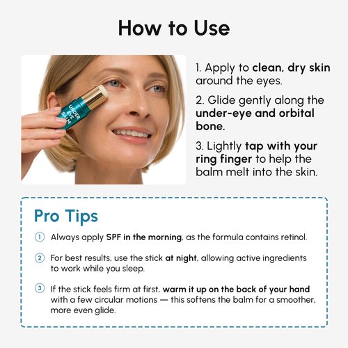 MAREE Under Eye Balm Stick with Retinol & Ceramide Complex – Facial Moisturizer for Dark Circles & Wrinkles – Under Eye Brightener Stick, Anti-Wrinkle Hydrating Face Skincare