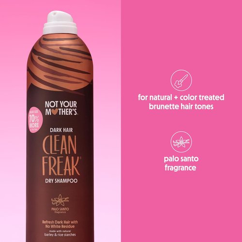 Not Your Mother's Clean Freak Dark Hair Dry Shampoo - 2-Pack, 12 oz Each | Waterless Formula with Palo Santo Fragrance