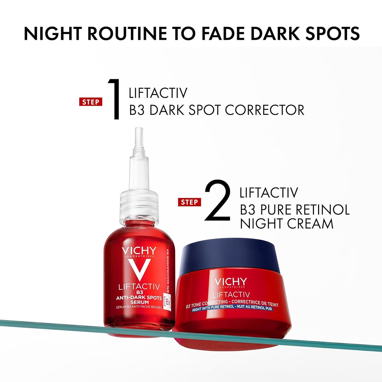 VICHY Liftactiv B3 Night Cream - 4% Niacinamide & 0.15% Retinol for Even Skin Tone & Anti-Aging