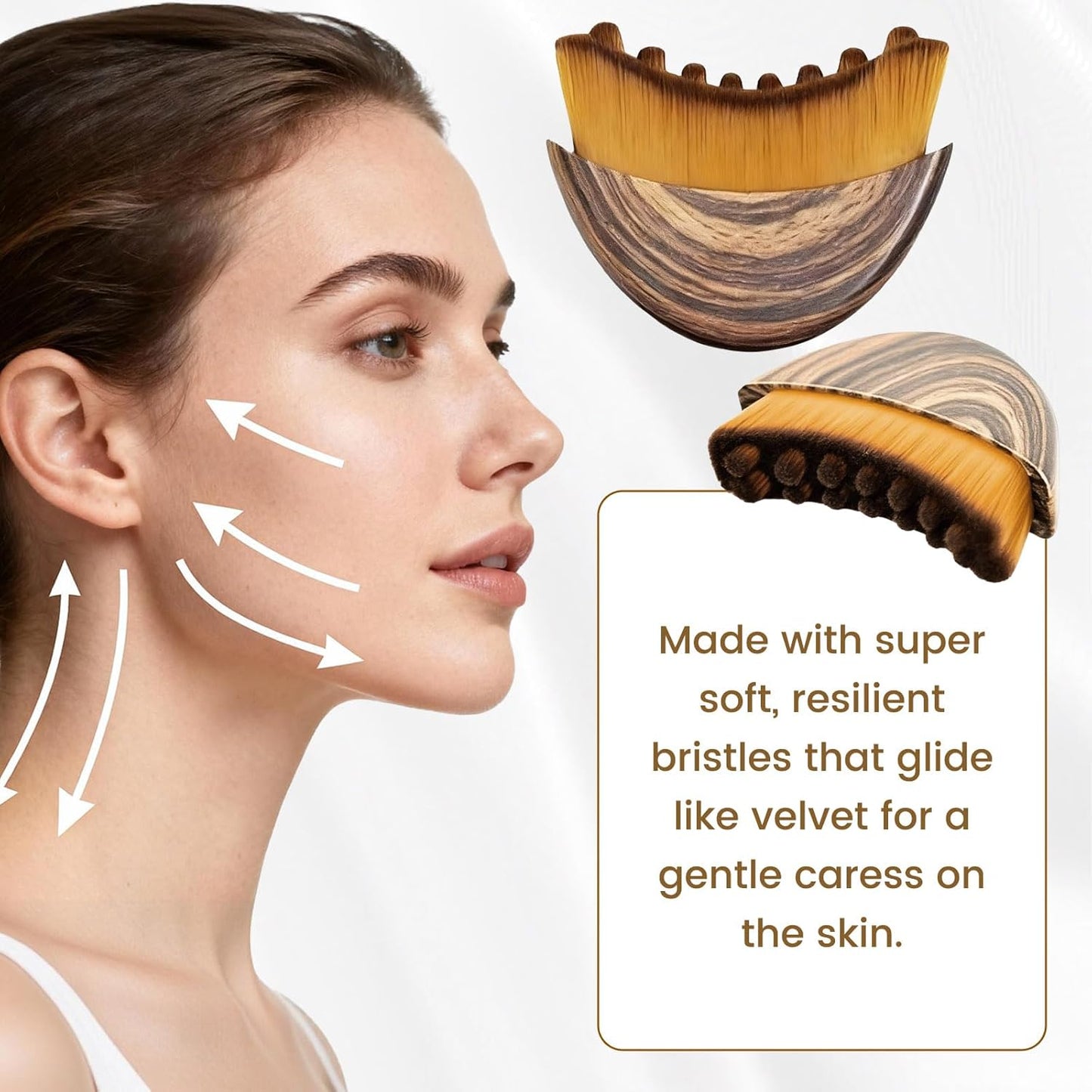 Skiennix Lymphatic Drainage Face Brush - Sculpt Jawline & Reduce Puffiness | 2 Pack for Glowing Skin
