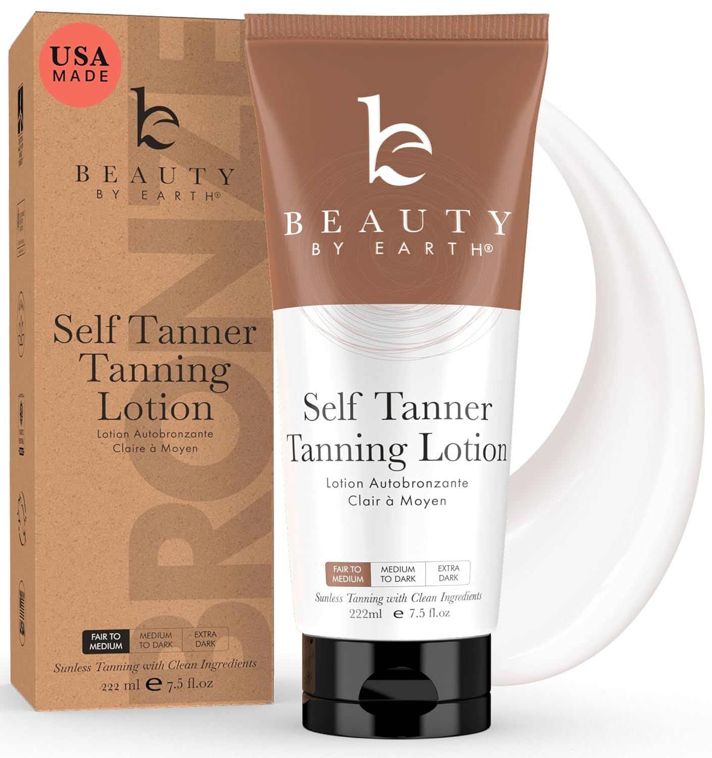 Skiennix Tanning Lotion - Natural & Organic Self Tanner for Streak-Free Tan | Fair to Medium Skin