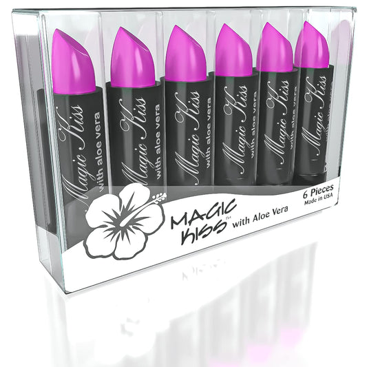 Pack of 6 Magic Kiss Color Changing Matte Lipstick set, Long Lasting Nutritious Lips Moisturizer Magic Temperature Color Change Lip Balm with Aloe Vera PH Lipstick Beauty Cosmetics Makeup MADE IN USA