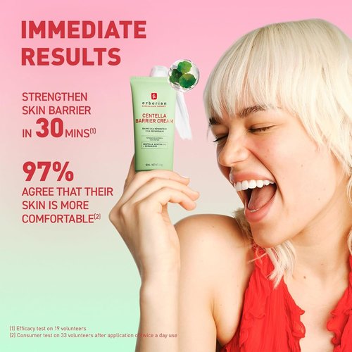 Erborian Centella Barrier Cream - Deep Ceramide Moisturizer for Dry & Sensitive Skin | Calms & Repairs Texture