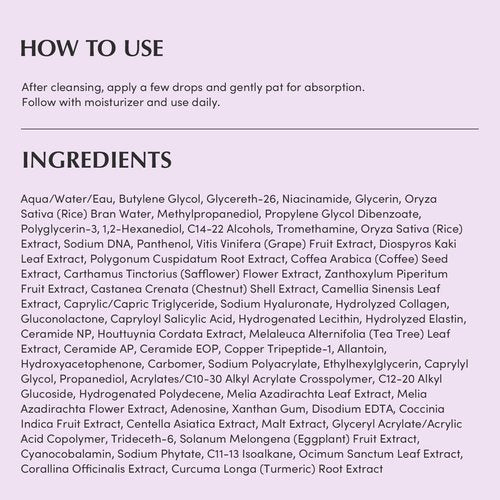 EQQUALBERRY Purple PDRN Pore Minimizing Serum – Vegan Collagen & Peptides for Pore Refining & Skin Elasticity | Niacinamide & CICA Exosome for Calming | Korean Glass Skin, 1.01 FL OZ