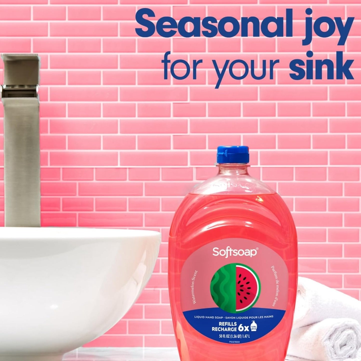 Softsoap Limited Edition Seasonal Scents - Extra Large 100 FL Oz Refill Bottles | Watermelon Liquid Hand Wash