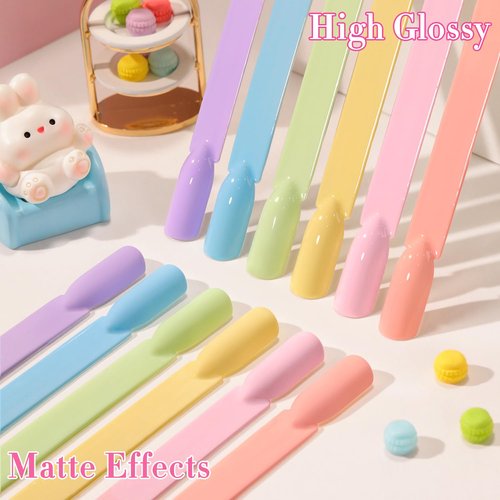Double Rhythm 6 Pcs Hema Free Gel Polish Set 0.50 OZ Same Color Same Bottle Soak Off Neutral Natural Milky Gel Polish Kit Nail Art Manicure Salon DIY at Home (Pastel Yellow Orange-H6-9)