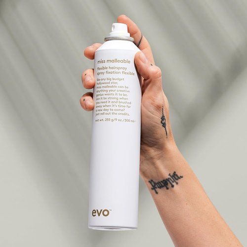 EVO Miss Malleable Flexible Hairspray - Strong Hold Hair Volume Spray for Full Support & Control