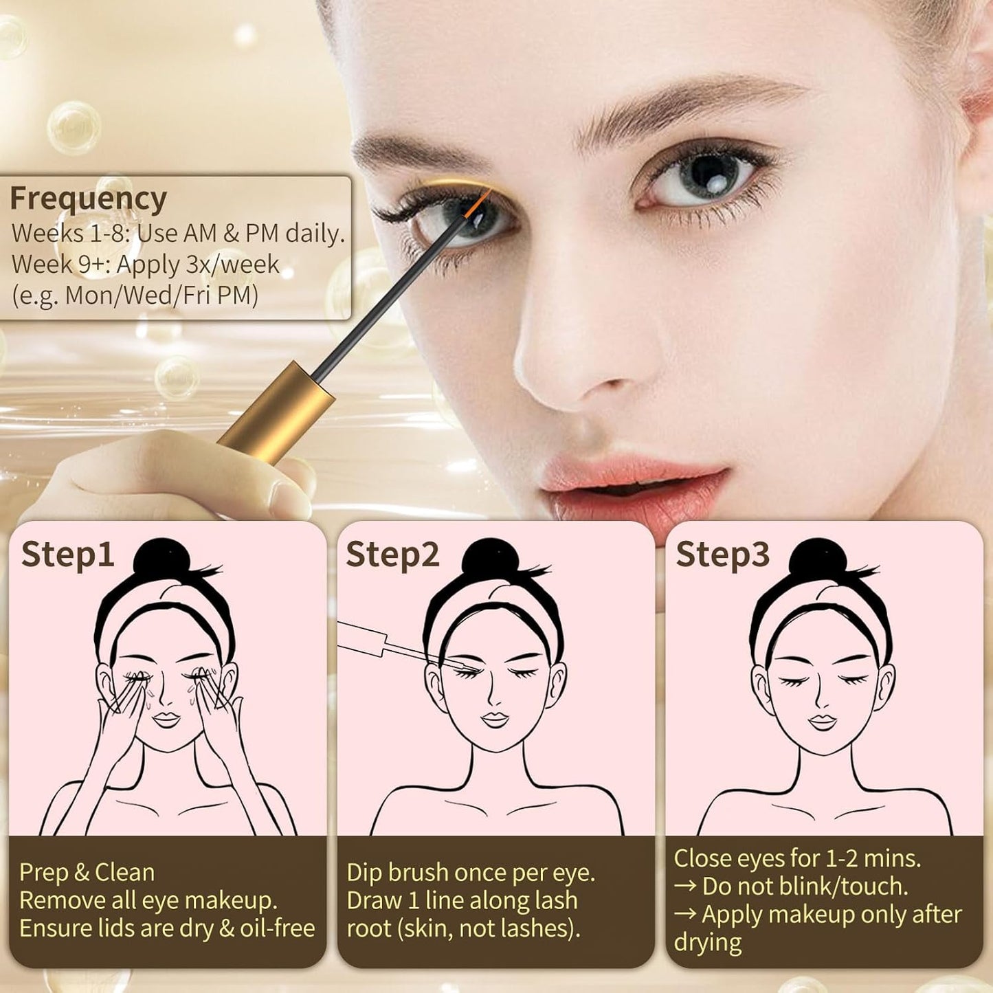 Skiennix Eyelash Growth Serum - Peptide & Vitamin Infused Formula for Longer, Thicker Lashes | Vegan & Cruelty-Free, 5mL