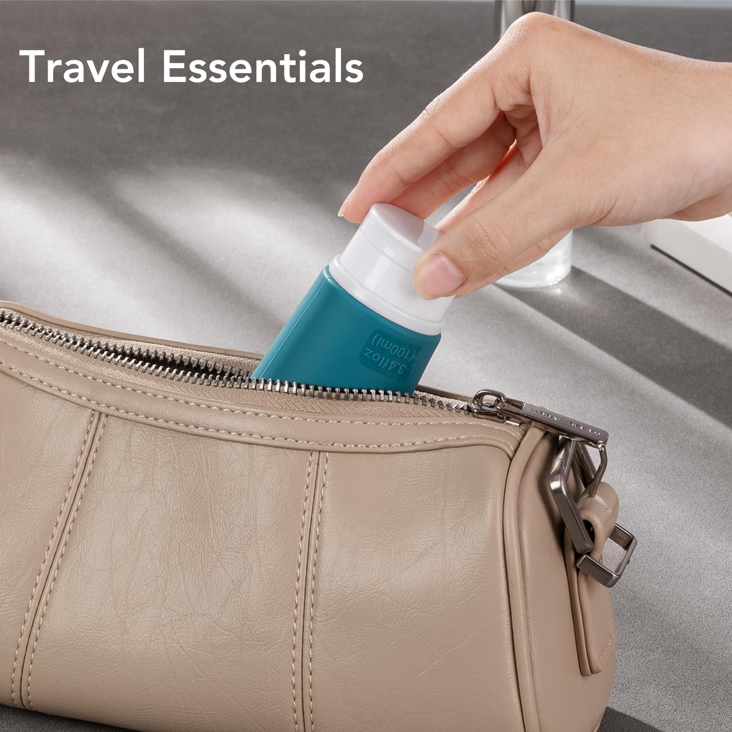 Valourgo Travel Bottles for Toiletries, Tsa Approved 3.4oz Portable Travel Bottles, BPA Free Leak Proof Travel Tubes Refillable Travel Accessories, Travel Accessories with Clear Toiletry Bag, Green