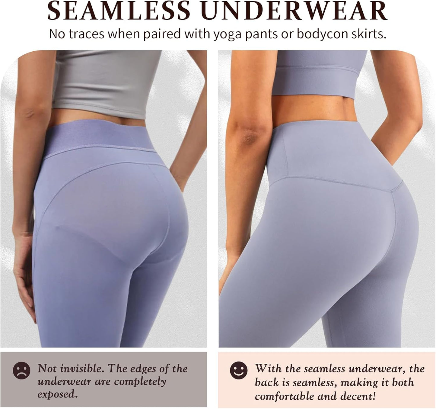 Skiennix Seamless Thongs - V-Waisted Invisible No Show Breathable Stretch Underwear | 6-Pack