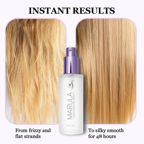 HerStyler Marula Oil Hair Serum - Anti-Frizz Solution for Dry, Damaged Hair - Boosts Shine & Smoothness - 2 Fl Oz