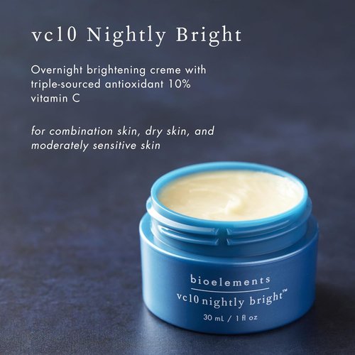 Bioelements VC10 Nightly Bright Creme - 1 Fl Oz | 10% Vitamin C for Radiant Skin - Vegan & Gluten Free