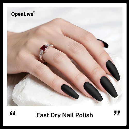 OpenLive 16.5ml Nail Polish Quick Drying Black White Red Pink Bule Collection Gifts for Women