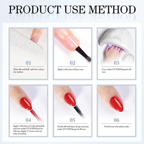 Double Rhythm 2 Pcs 15ML No Wipe Gel Top Coat and Base Coat Set Clear Glossy Gel Polish Kit Soak Off UV LED (Base and Top Coat)