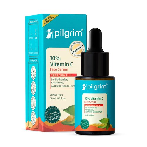 Pilgrim 10% Vitamin C Face Serum - Anti-Aging Formula with 5% Niacinamide & Kakadu Plum | 1.01 Fl Oz (30ml)