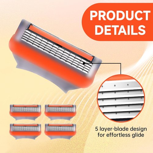 Gillette Fusion 5 Razor Blades - 24 Premium 5-Layer Stainless Steel Refills for Smooth Shaving