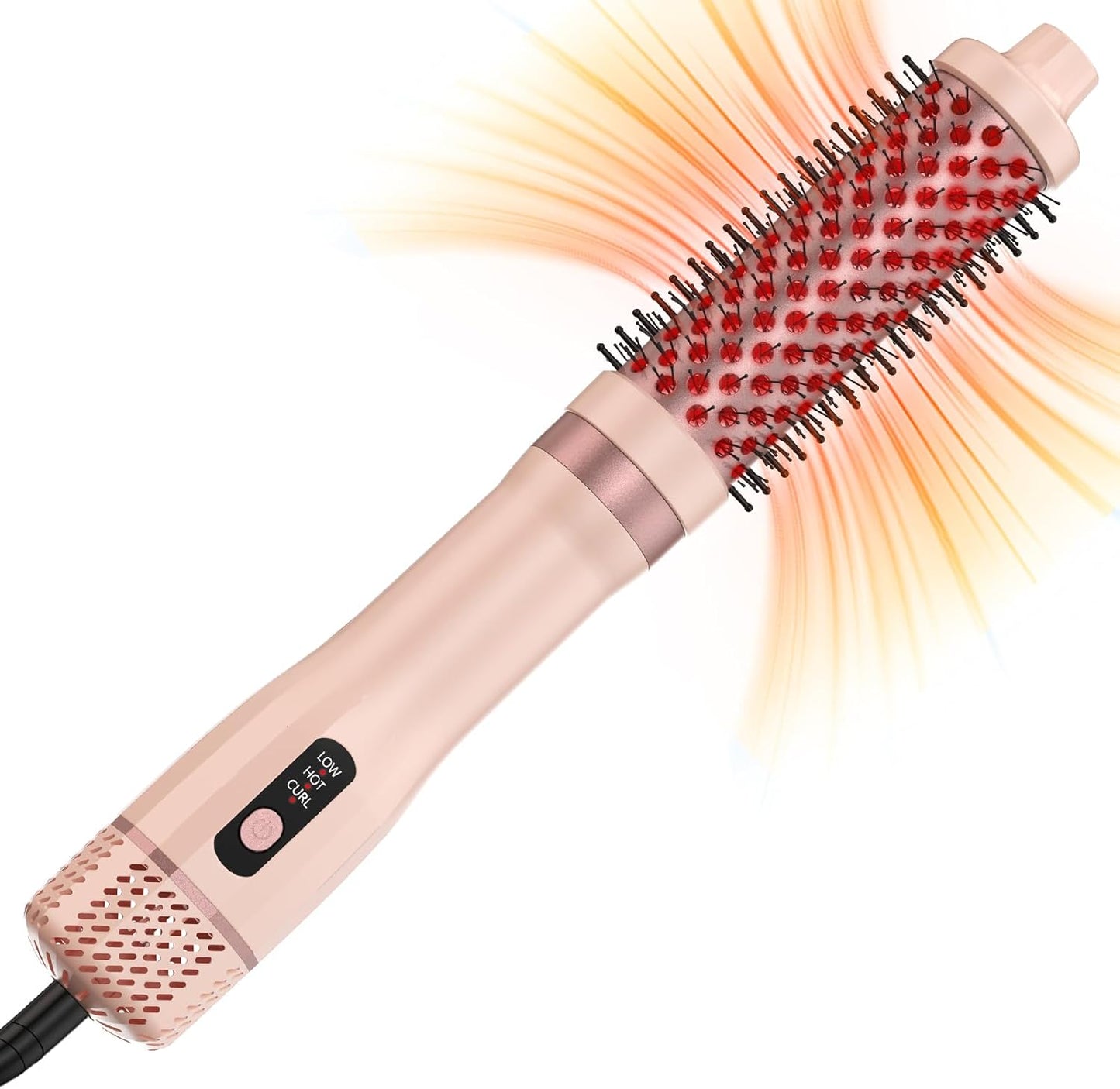 Skiennix 3-in-1 Blow Dryer Brush - Thermal Curling Iron & Hot Air Hair Styler | 1.5’ Anti-Frizz Tool