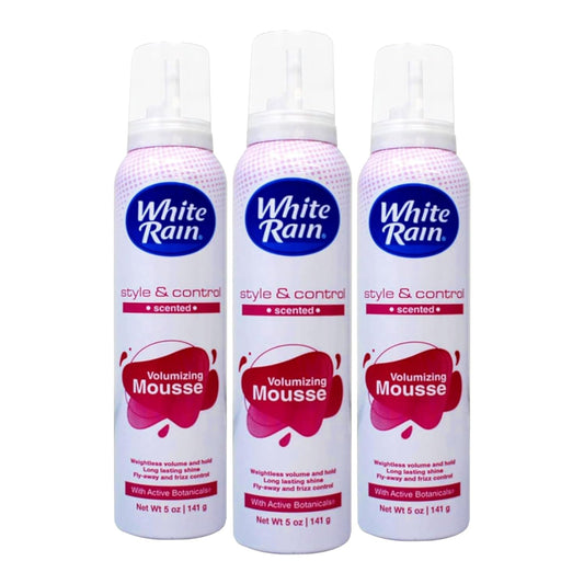 White Rain Volumizing Mousse - Lightweight Hair Volume & Frizz Control | 3 Pack, 5 oz Each