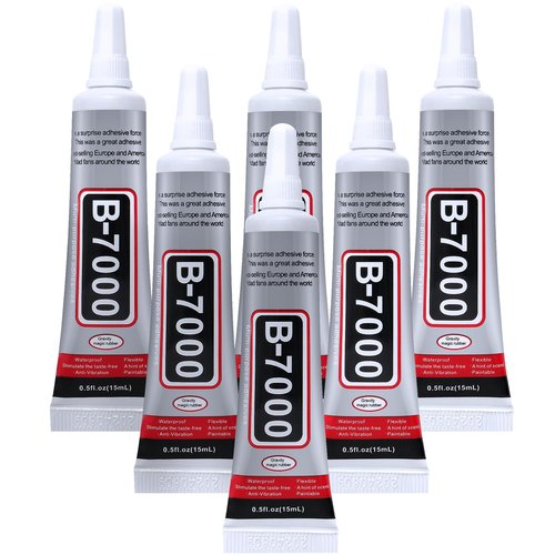 FITTDYHE 6PCS Jewelry Glue - 15ML/0.5fl oz Clear DIY Craft Glue for Rhinestones, Waterproof Strong Bond Adhesive for Phone Repair, Nail Art, Shoes, Fabric, Metal, Glass