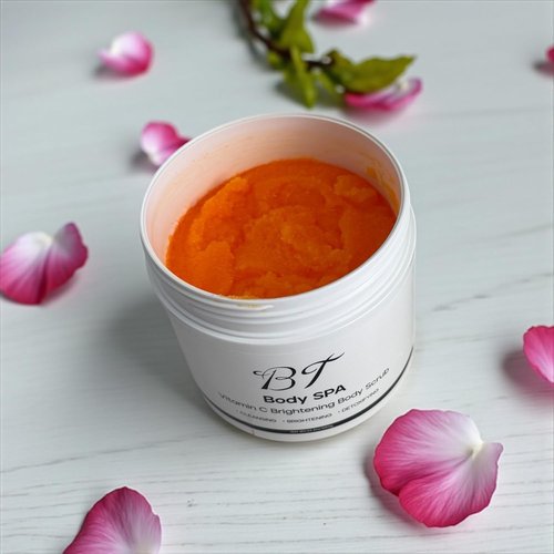 BT Body Spa Exfoliating Body Care Set - Vitamin C Scrub, Peach & Turmeric Gel Wash for Glowing Skin