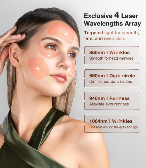 JOVS 4D Laser Therapy Mask - LED Red Light Anti-Aging Face Mask for Skin Firming & Radiant Glow