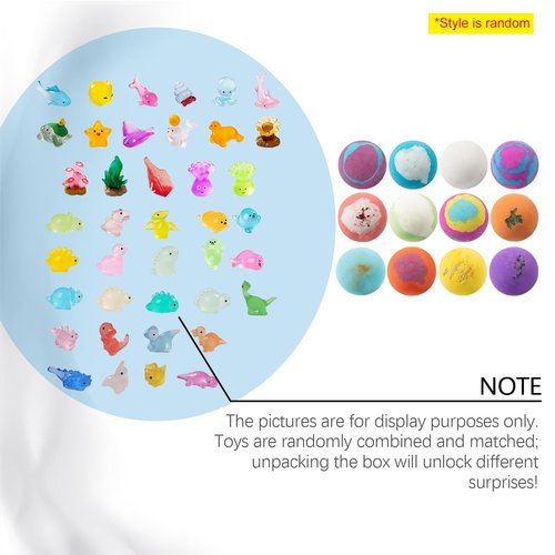 12-Piece Bath Bomb Gift Set for Kids with Surprise Inside, Natural Organic Fizzy Bubbles with Ocean Animal Toys, Gentle Bath Fizzies for Sensitive Skin, Fun Easter Birthday Gift for Girls Boys