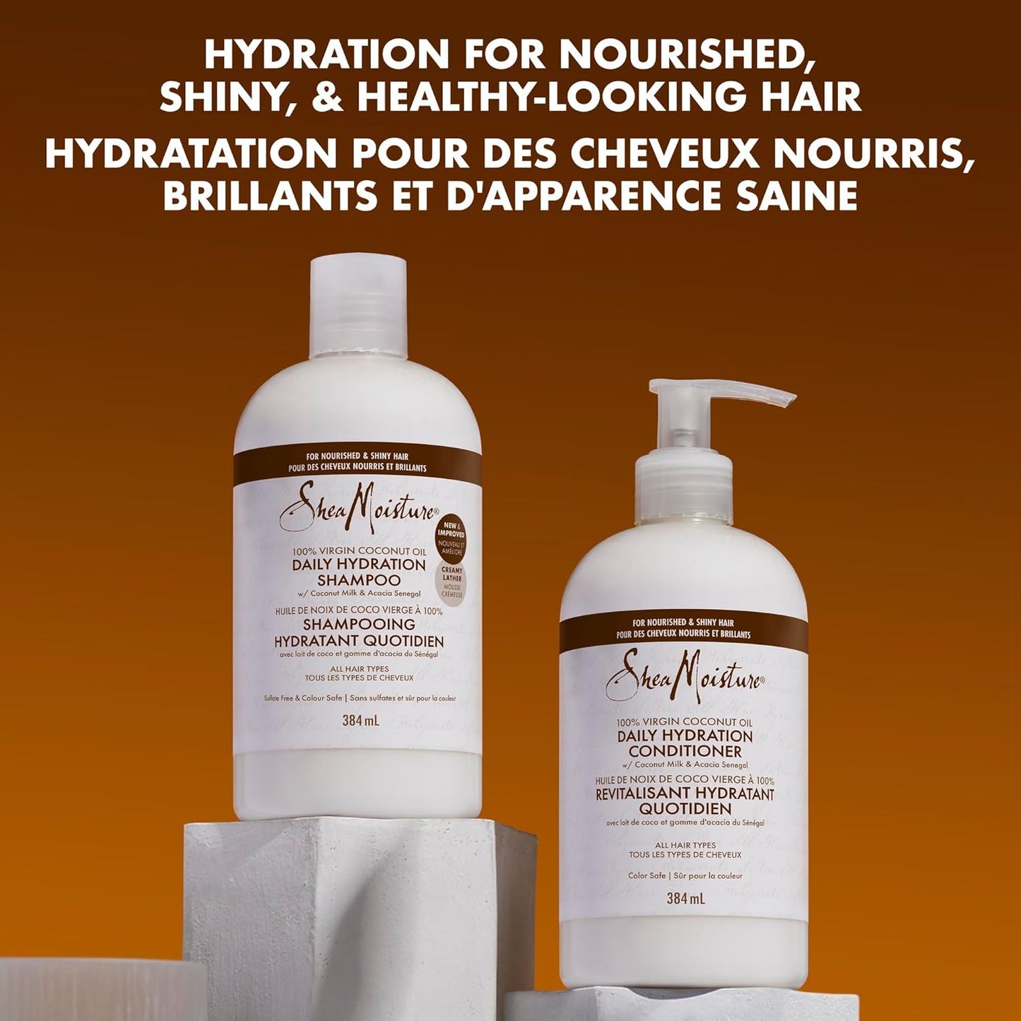 Shea Moisture Daily Hydration Shampoo - Nourishing Formula with 100% Virgin Coconut Oil | 384 ml