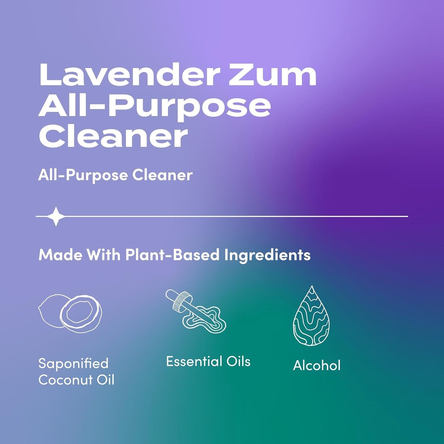 Zum by Indigo Wild All-Purpose Cleaner - Natural Lavender Cleaner with Essential Oils & Baking Soda - 16 fl oz