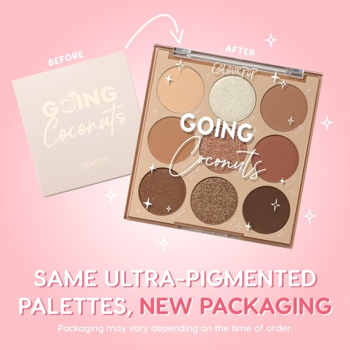 ColourPop Going Coconuts Eyeshadow Palette - High-Pigment Cool-Toned Neutrals with Silky Finishes (0.3 oz)