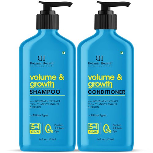 Botanic Hearth Volume & Growth Shampoo and Conditioner Set - Biotin & Rosemary, 16 fl oz Each | Sulfate & Paraben Free