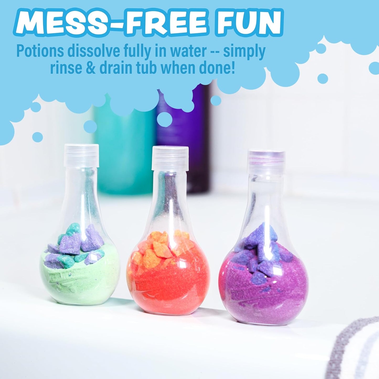 Tub Works® Kids Bath Bomb Potion™ - Nontoxic Fizzing Bath Toy Variety 6 Pack | Colorful & Interactive Fun