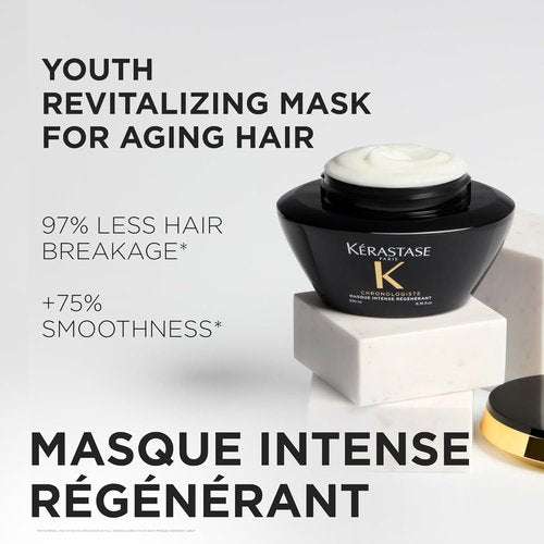 KÉRASTASE Chronologiste Masque Intense Régénérant - Revitalizing Youth Hair Mask with Hyaluronic Acid & Abyssine, 200ml